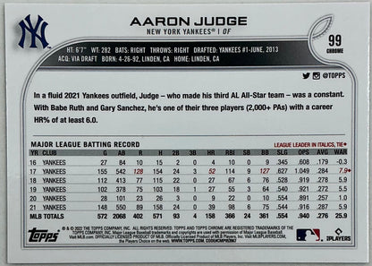 2022-2023 Topps Chrome Aaron Judge #99 [Sepia Refractor]