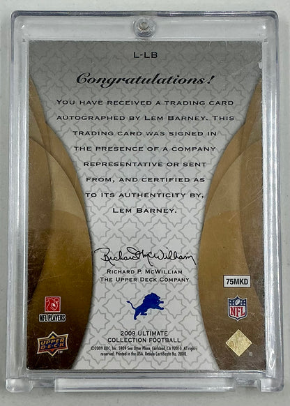 2009 UD Ultimate Legendary Signatures Lem Barney #L-LB [Autograph] /50