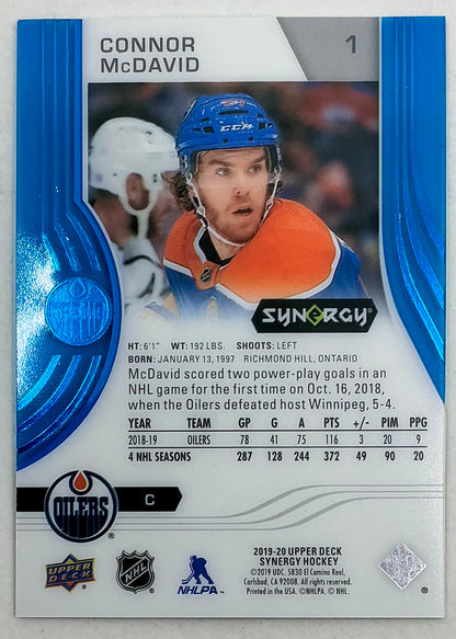 2019-2020 UD Synergy Parallel Connor McDavid #1 [Blue]
