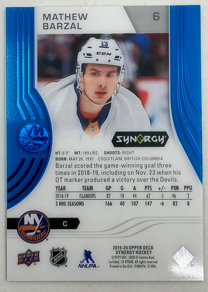 2019-2020 UD Synergy Parallel Mathew Barzal #6 [Blue]