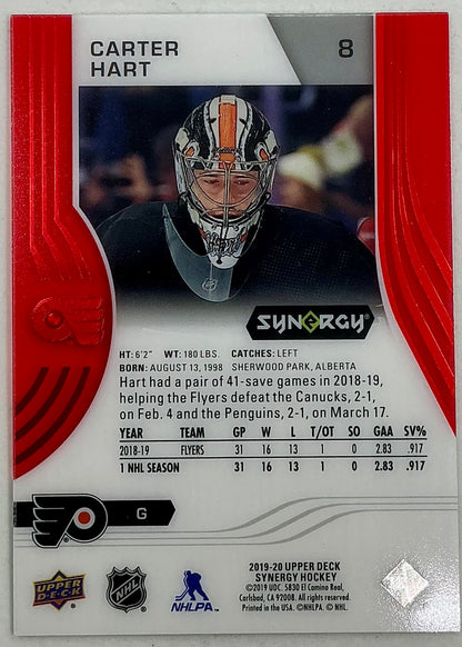 2019-2020 UD Synergy Parallel Carter Hart #8 [Red]