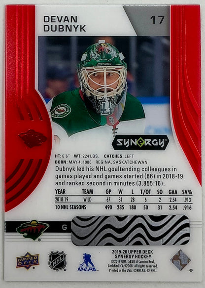 2019-2020 UD Synergy Parallel Devan Dubnyk #17 [Red] Bounty
