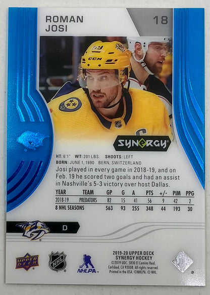 2019-2020 UD Synergy Parallel Roman Josi #18 [Blue]