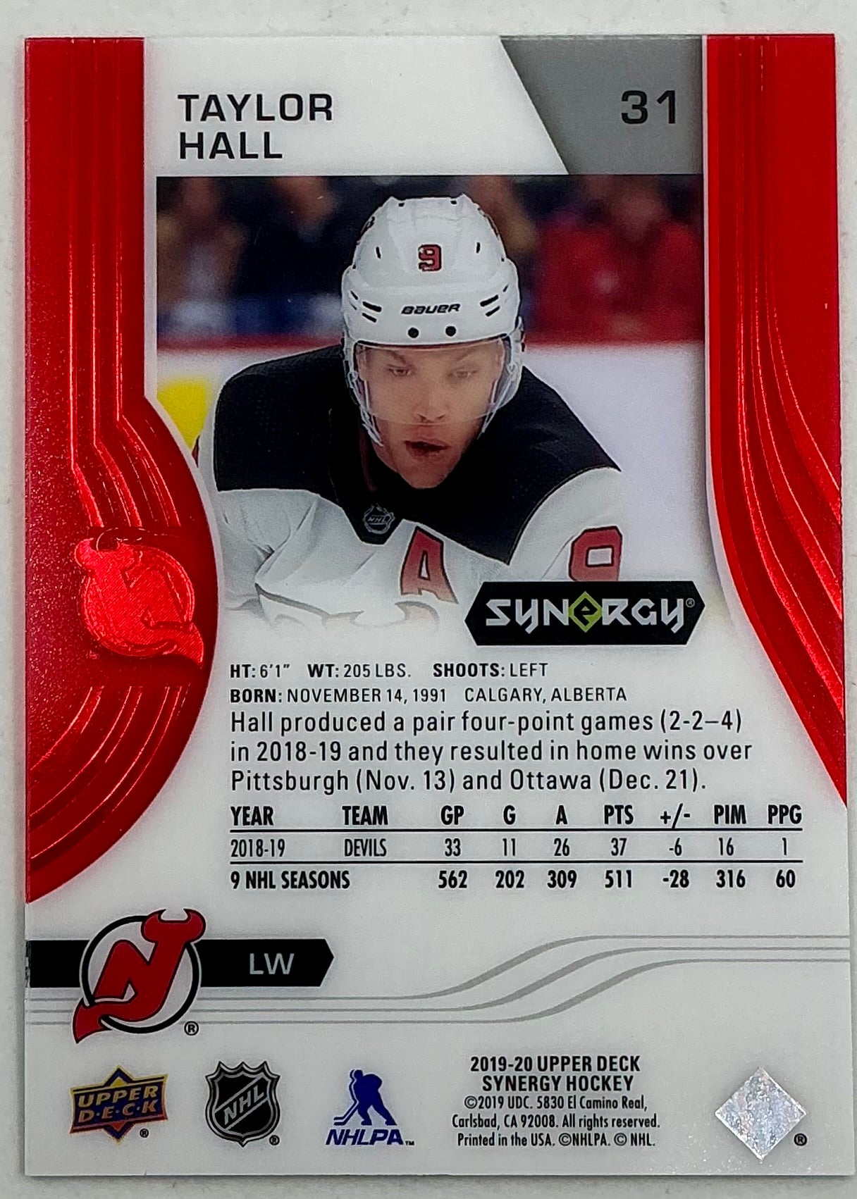 2019-2020 UD Synergy Parallel Taylor Hall #31 [Red]