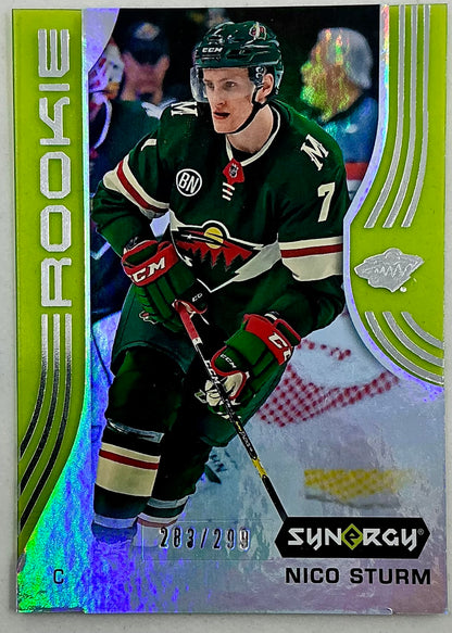 2019-2020 UD Synergy Parallel Rookie Nico Sturm #43 [Green] /299