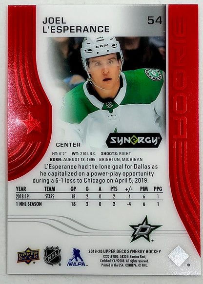2019-2020 UD Synergy Parallel Rookie Joel L’esperance #54 [Red]