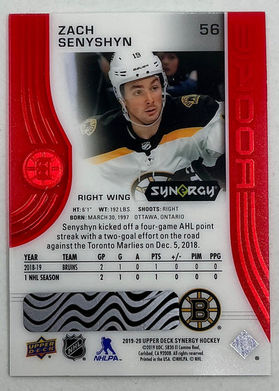2019-2020 UD Synergy Parallel Rookie Zach Senyshyn #56 [Red]