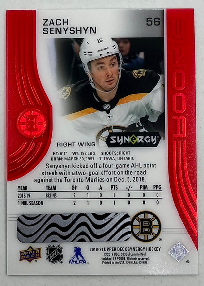 2019-2020 UD Synergy Parallel Rookie Zach Senyshyn #56 [Red]