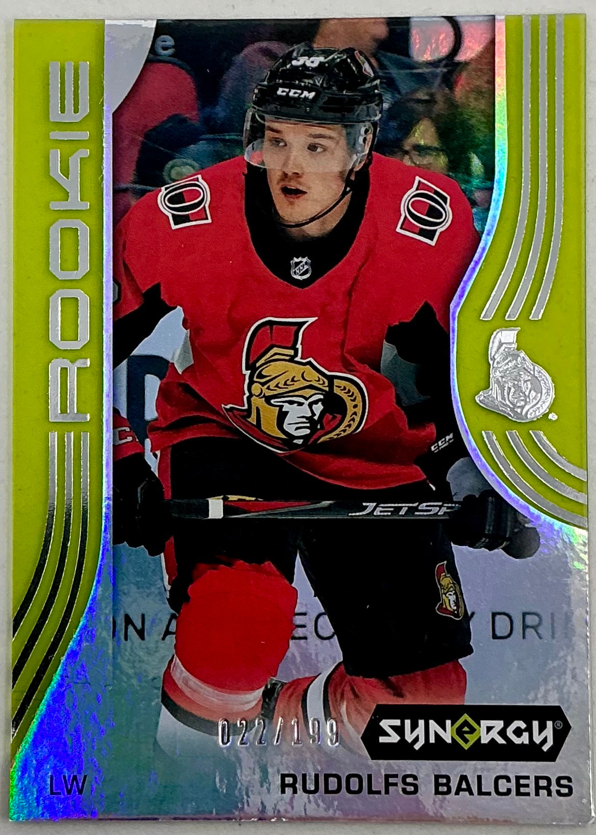 2019-2020 UD Synergy Parallel Rookie Rudolfs Balcers #60 [Green] /199