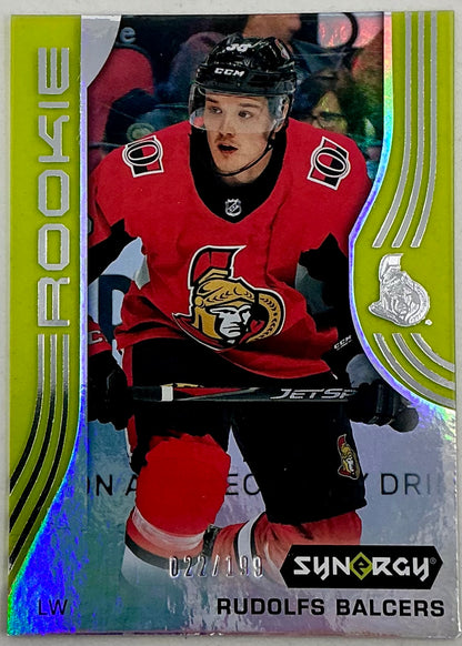 2019-2020 UD Synergy Parallel Rookie Rudolfs Balcers #60 [Green] /199