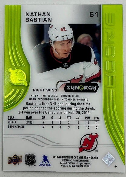 2019-2020 UD Synergy Parallel Rookie Nathan Bastian #61 [Green]