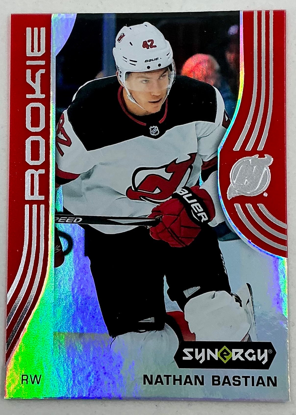 2019-2020 UD Synergy Parallel Rookie Nathan Bastian #61 [Red]