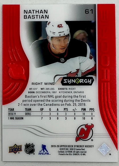 2019-2020 UD Synergy Parallel Rookie Nathan Bastian #61 [Red]