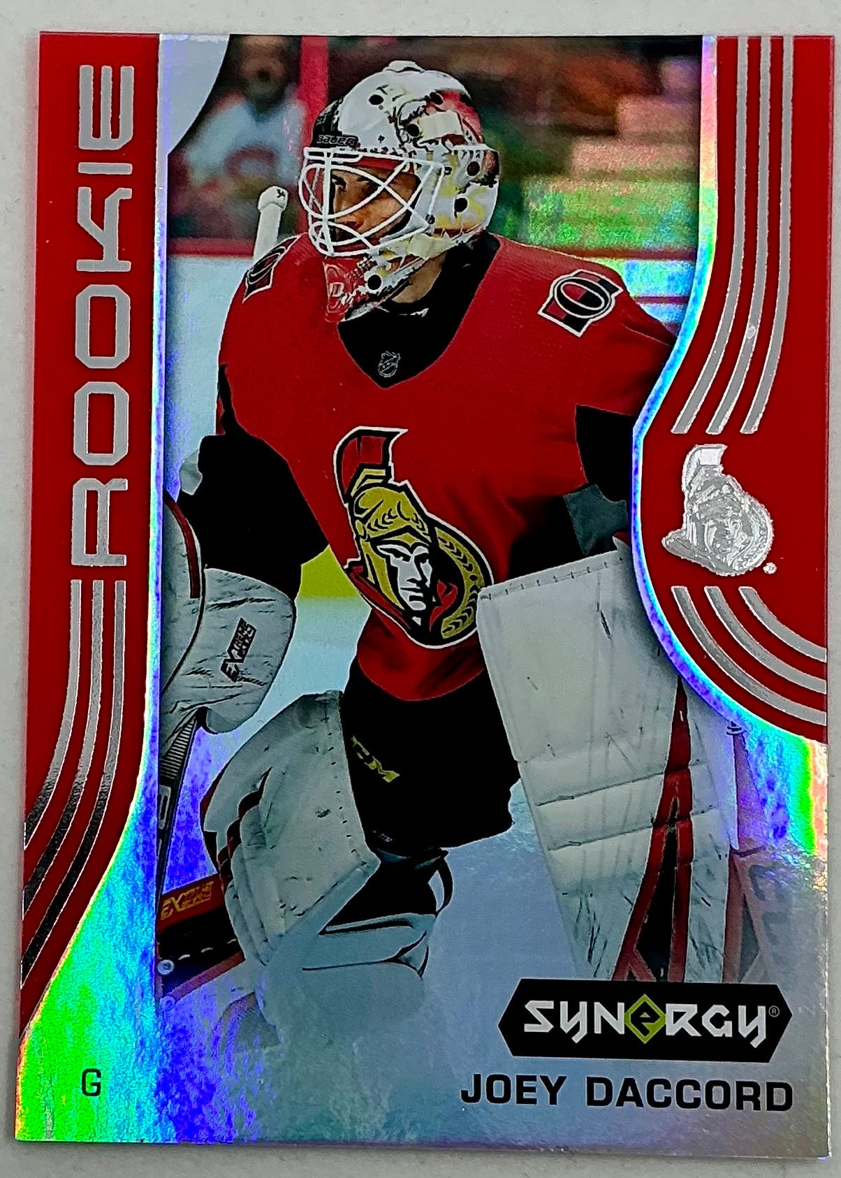 2019-2020 UD Synergy Parallel Rookie Joey Daccord #62 [Red]