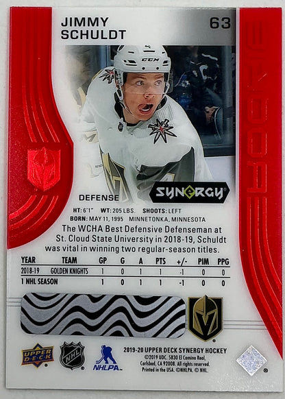 2019-2020 UD Synergy Parallel Rookie Jimmy Schuldt #63 [Red] Bounty