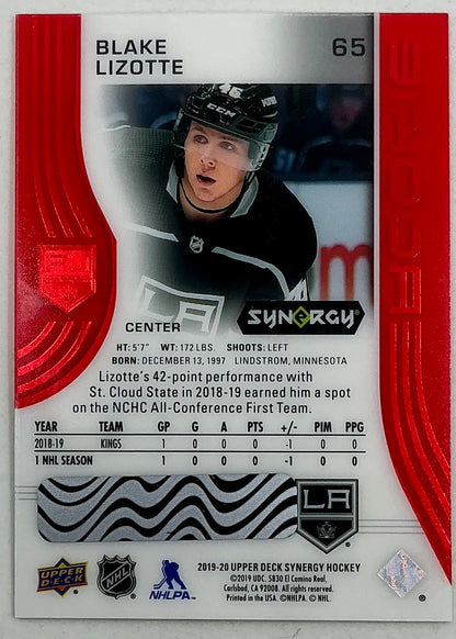 2019-2020 UD Synergy Parallel Rookie Blake Lizotte #65 [Red] Bounty