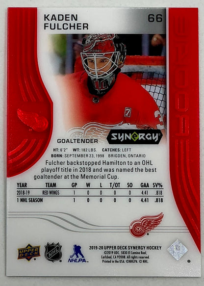 2019-2020 UD Synergy Parallel Rookie Kaden Fulcher #66 [Red] Bounty