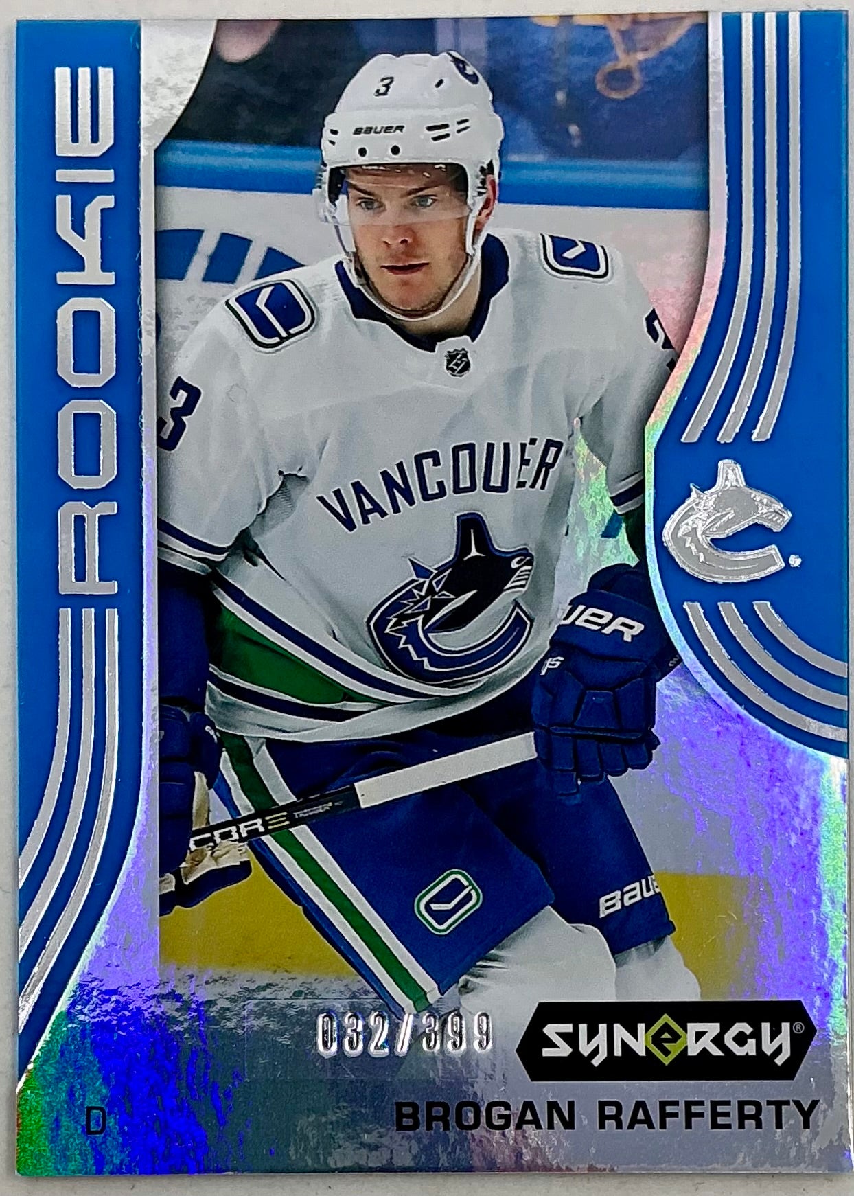 2019-2020 UD Synergy Parallel Rookie Brogan Rafftery #72 [Blue] /399