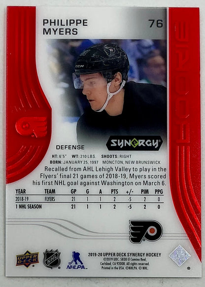 2019-2020 UD Synergy Parallel Rookie Philippe Myers #76 [Red]