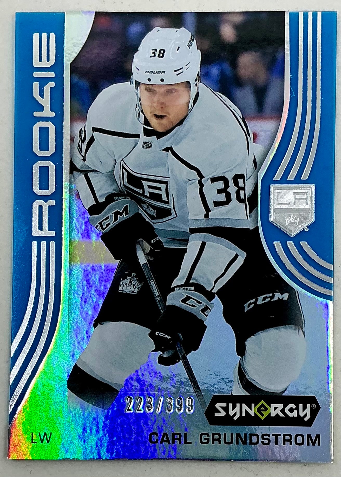 2019-2020 UD Synergy Parallel Rookie Carl Grundstrom #81 [Blue] /399