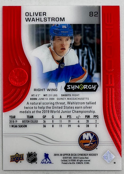 2019-2020 UD Synergy Parallel Rookie Oliver Wahlstrom #82 [Red]