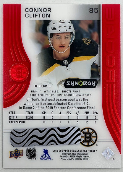 2019-2020 UD Synergy Parallel Rookie Connor Clifton #85 [Red] Bounty