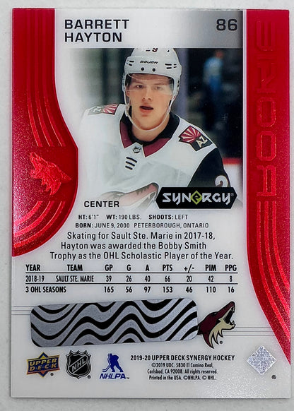 2019-2020 UD Synergy Parallel Rookie Barrett Hayton #86 [Red] Bounty