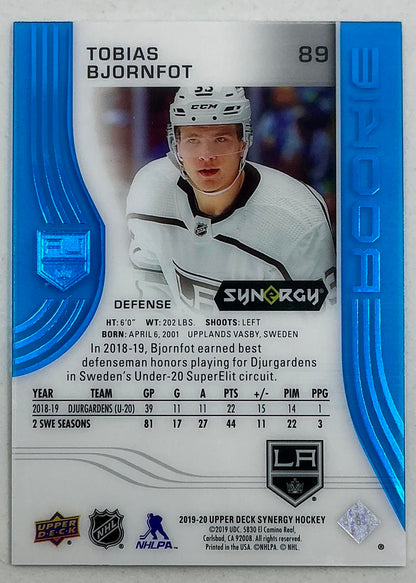 2019-2020 UD Synergy Parallel Rookie Tobias Bjornfot #89 [Blue] /399