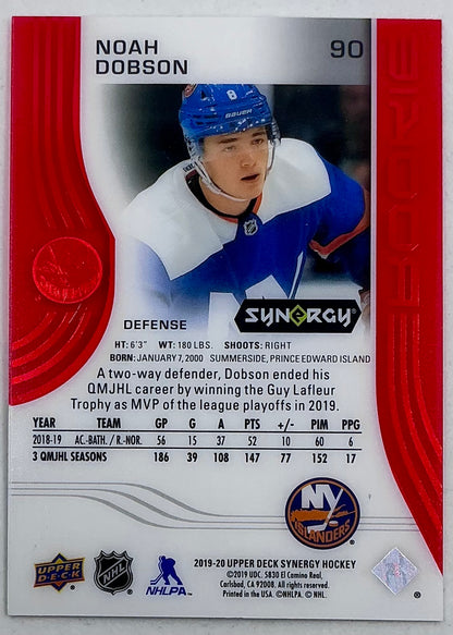 2019-2020 UD Synergy Parallel Rookie Noah Dobson #90 [Red]