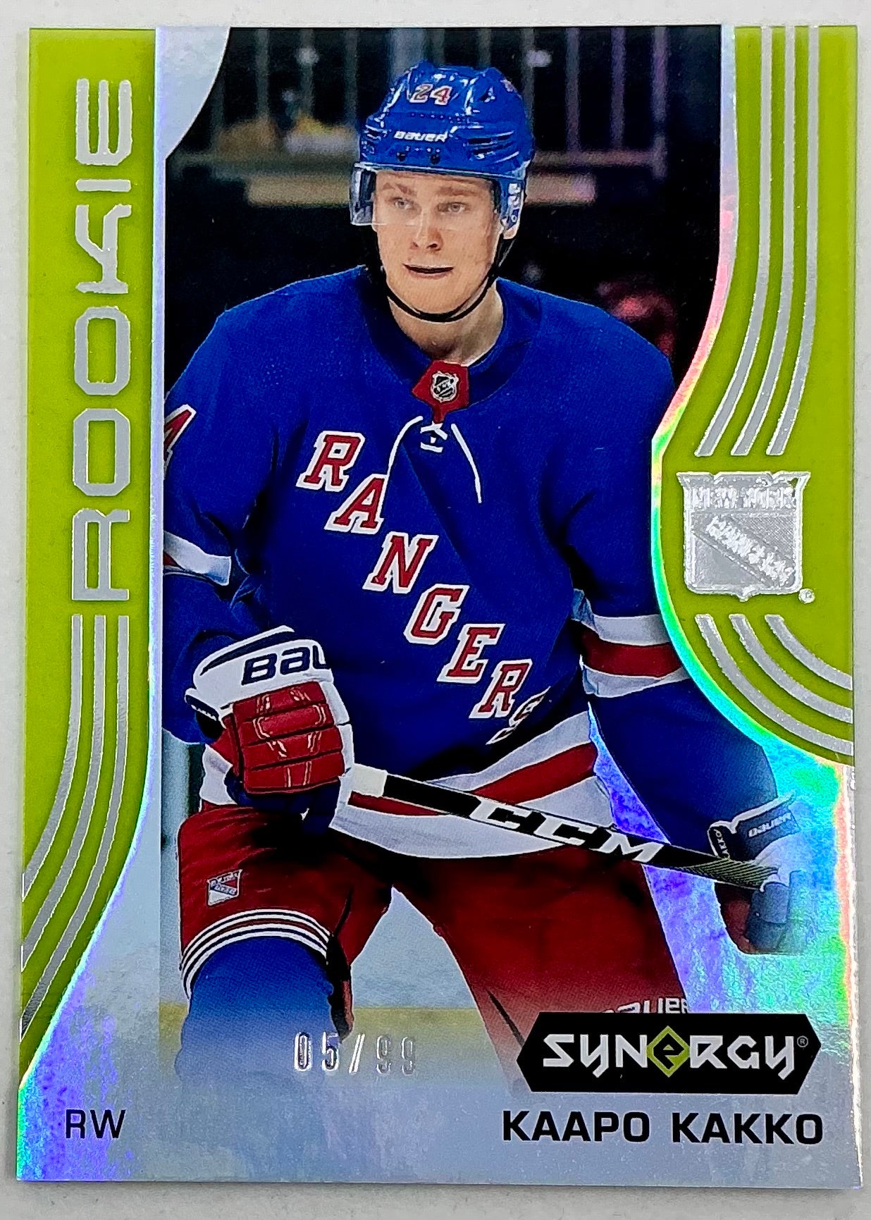 2019-2020 UD Synergy Parallel Rookie Kaapo Kakko #99 [Green] /99