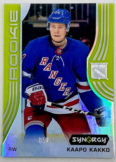 2019-2020 UD Synergy Parallel Rookie Kaapo Kakko #99 [Green] /99