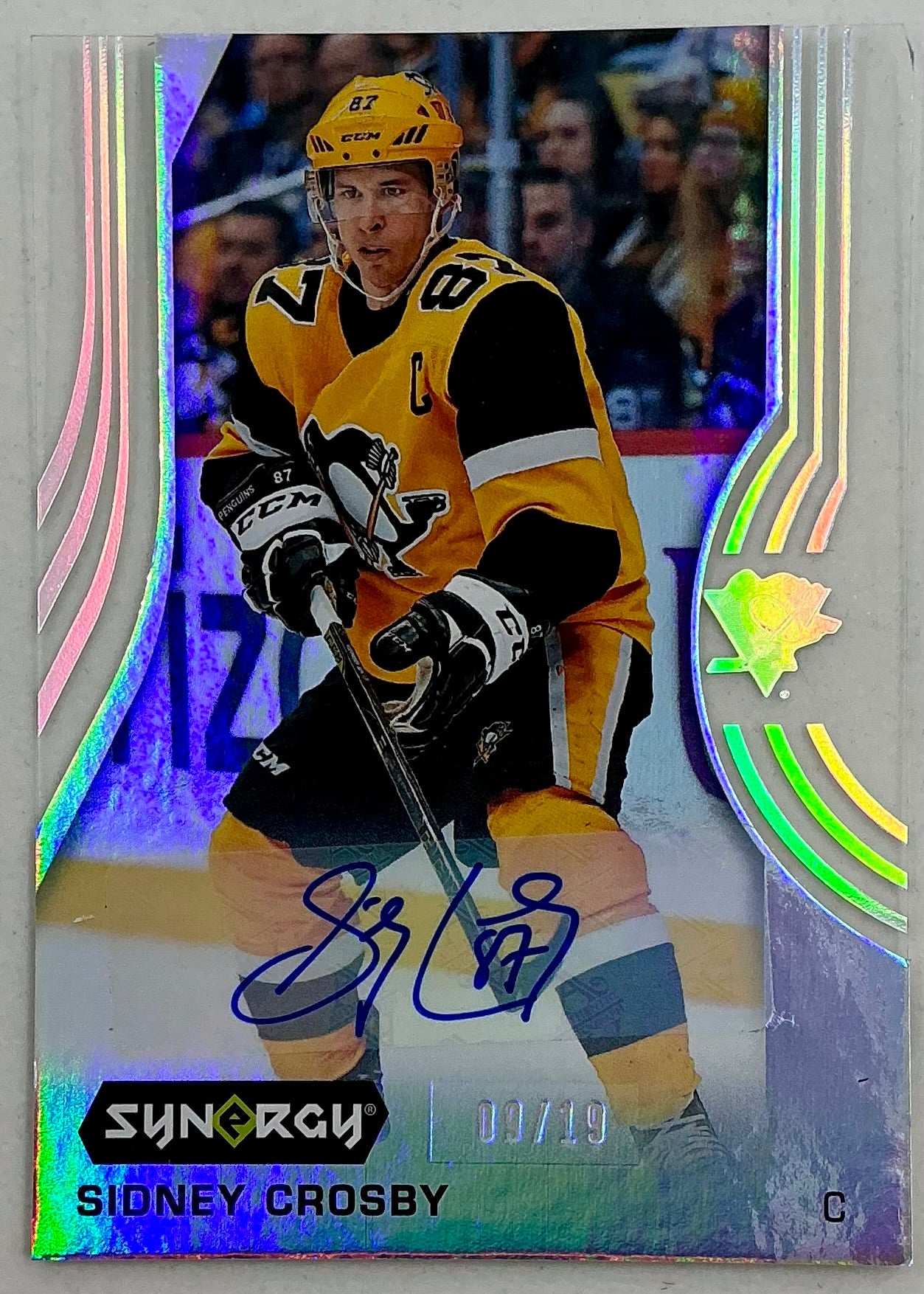 2019-2020 UD Synergy Parallel Rookie Autographed Sidney Crosby #30 [Silver] /19