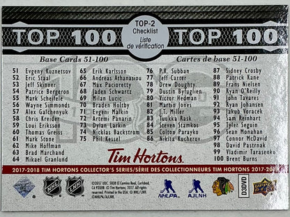 2017-2018 UD Tim Hortons Top 100 Jonathan Toews