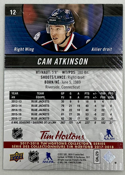 2017-2018 UD Tim Hortons Cam Atkinson #12