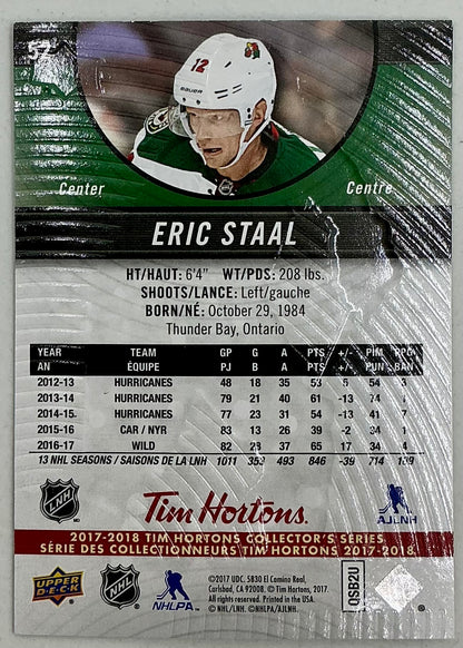 2017-2018 UD Tim Hortons Eric Staal #52