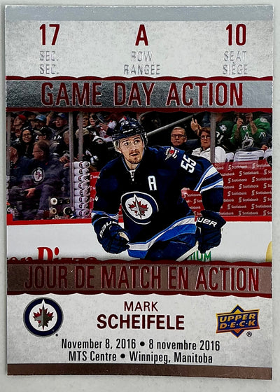2017-2018 UD Tim Hortons Game Day Action Mark Scheifele GDA-10