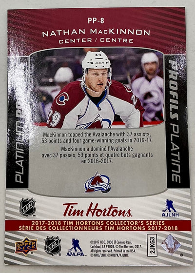 2017-2018 UD Tim Hortons Platinum Profiles Nathan MacKinnon PP-8