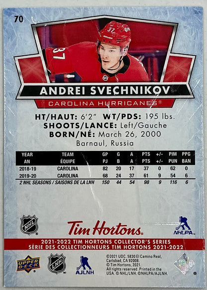 2021-2022 UD Tim Hortons Andrei Svechnikov #70