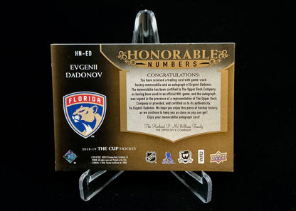 2018-2019 The Cup Honorable Numbers Patch Evgenii Dadonov /63