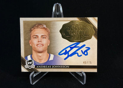 2018-2019 The Cup Rookie Class of 2019 Andreas Johnsson Gold Foil Auto 75