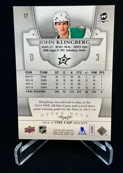 2018-2019 The Cup John Klingberg Base Set #77 /249