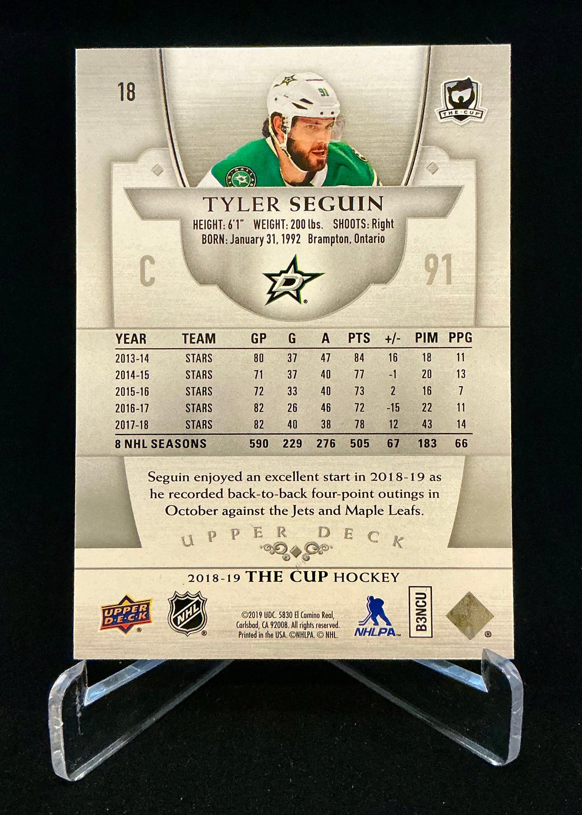2018-2019 The Cup Tyler Seguin Base Set #18 /249