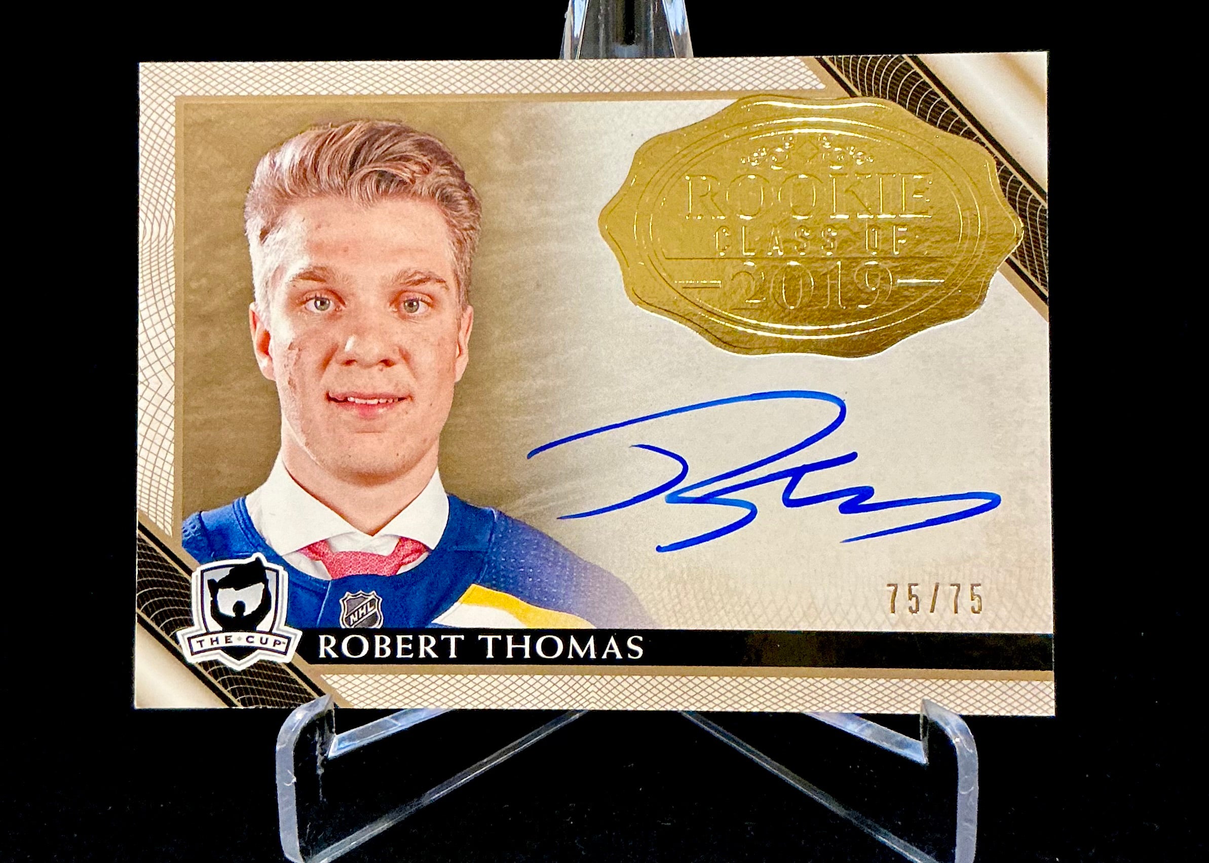 2018-2019 The Cup Rookie Class of 2019 Robert Thomas Gold Foil Auto /75