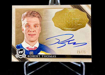 2018-2019 The Cup Rookie Class of 2019 Robert Thomas Gold Foil Auto /75