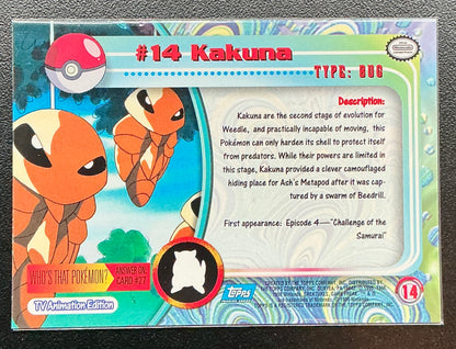 Pokémon Topps Silver Foil Kakuna #14 Series 1 (Blue Logo)