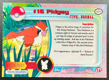 Pokémon Topps Pidgey #16 Series 1 (Blue Logo)