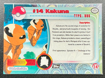 Pokémon Topps Sunrays Foil Kakuna #14 Series 1 (Black Logo)