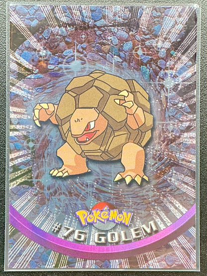 Pokémon Topps Sunrays Foil Golem #76 Series 1 (Black Logo)