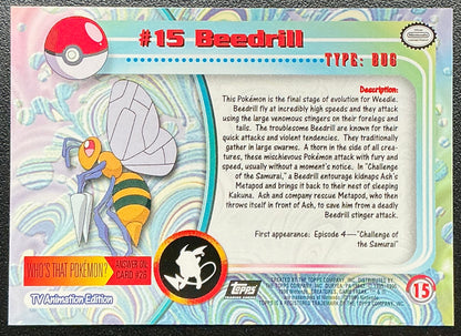 Pokémon Topps Beedrill #15 Series 1 (Black Logo)