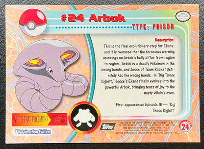 Pokémon Topps Arbok #24 Series 1 (Black Logo)